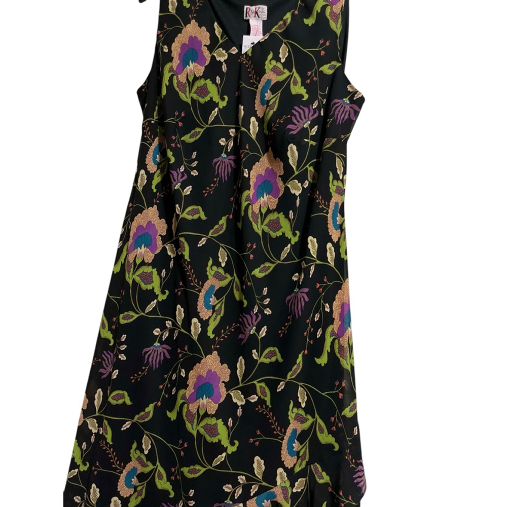 Women's R&K Woman Floral Sleeveless Dress 20W Black - Picture 6 of 8